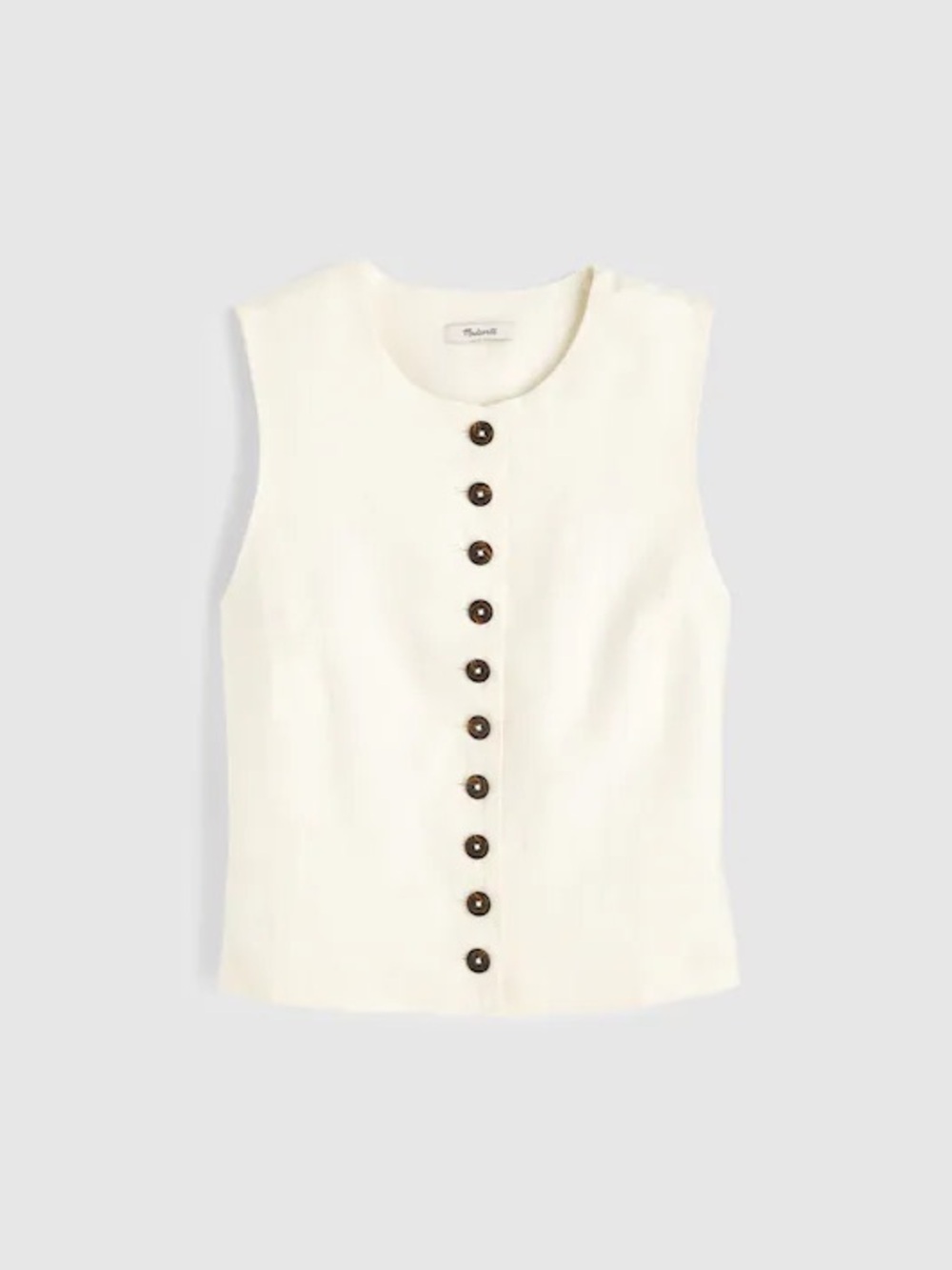 Madewell Button-Front Shell Top in 100% Linen